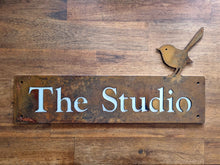 Load image into Gallery viewer, Corten Fairy Wren Property Sign