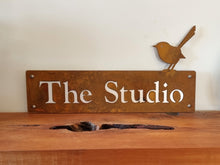 Load image into Gallery viewer, Corten Fairy Wren Property Sign