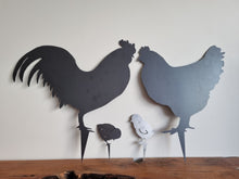 Load image into Gallery viewer, Chicken Family Garden Art Stakes