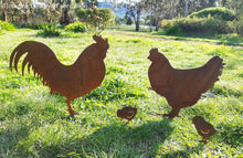 Load image into Gallery viewer, Chicken Family Garden Art Stakes