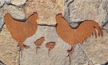 Load image into Gallery viewer, Chicken Family Garden Art Stakes