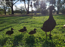 Load image into Gallery viewer, Family of Ducks Garden Art Stakes