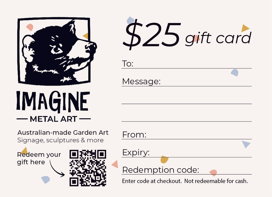 Imagine Metal Art Gift Card