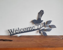 Load image into Gallery viewer, Corten Willy Wagtail / Fantail Welcome Sign
